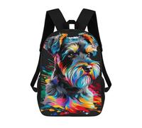 sinyumoney Colorful Schnauzer Art Print-2 Mochilas Infantiles Mochila Escolar Impresa En 3D Para Niños Mochilas De Viaje Bolsas Para Libros Para Niños 17inch Mochila Escolar