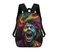 sinyumoney Colorful Screaming Portrait Mochilas Para Niños Mochila Escolar Mochila Escolar Impresa En 3D Para Niños Estudiantes De Primaria Y Secundaria 17inch