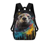 sinyumoney Colorful Sea Otter Mochila Infantil, Mochila Escolar Para Niños Y Adolescentes, Mochila De Viaje, Mochila Escolar, Mochila Para Libros 17inch