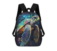 sinyumoney Colorful Sea Turtle Art Print-1 Mochila Escolar Infantil, Mochilas Impresas En 3D, Mochilas Escolares De Moda Para Niños De Primaria Y Secundaria 17inch