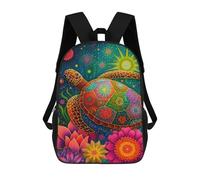 sinyumoney Colorful Sea Turtle Art Print Mochilas Para Niños 17inch Mochila Escolar Mochila Escolar Impresa En 3D Para Niños De Primaria Y Secundaria