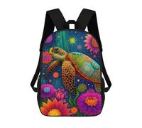 sinyumoney Colorful Sea Turtle Artwork-1 Mochila Escolar Grande Para Niños Para El Campus, Actividades Al Aire Libre, Viajes Y Deportes 17inch