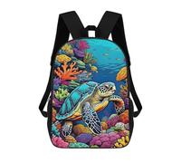 sinyumoney Colorful Sea Turtle in Coral Reef Mochilas Para Niños Mochila Escolar Mochila Escolar Impresa En 3D Para Niños Estudiantes De Primaria Y Secundaria 17inch