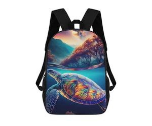 sinyumoney Colorful Sea Turtle Landscape Mochila Escolar, Mochila De Negocios Para Portátil, Mochila Unisex Informal Para Hombres/mujeres 17inch