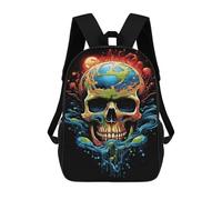 sinyumoney Colorful Skull Art Print Mochila Escolar Grande Resistente Al Agua Para Portátil Para La Escuela/trabajo/viajes 17inch