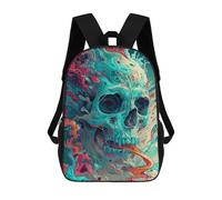 sinyumoney Colorful Skull Art Print Mochilas Infantiles Impresas En 3D De 17 Pulgadas. Mochila Escolar Informal Impresa En 3D Para Niños De Primaria Y Secundaria.