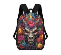 sinyumoney Colorful Skull Artwork Mochila Escolar, Mochila Informal, Mochila De Día, Mochila Escolar, Mochila De Trabajo, Mochila De Viaje Para Adolescentes, Niñas, Niños, Mujeres Y Hombres 17inch