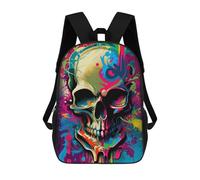 sinyumoney Colorful Skull Artwork Mochilas Para Niños, Mochilas Escolares Personalizadas En 3D Para Niños Y Niñas, Mochilas Escolares Grandes, Mochilas Informales Para El Día A Día 17inch