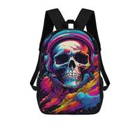 sinyumoney Colorful Skull Astronaut Art Print Mochila Escolar Ligera E Informal Para Adolescentes, Niños, Mujeres Y Hombres 17inch