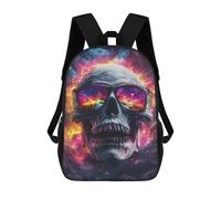 sinyumoney Colorful Skull Sunglasses Artwork Mochila Escolar Infantil De 17 Pulgadas, Mochila Escolar Impresa En 3D Para Niños De Primaria Y Secundaria