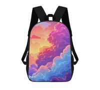sinyumoney Colorful Sky Clouds Illustration Mochilas Escolares Mochila Escolar Ligera Mochila De Día Mochila Escolar Para La Universidad Para Niños/Niñas/Adolescentes 17inch