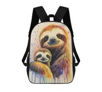 sinyumoney Colorful Sloth Family Art Print Mochila Escolar Para Institutos De Secundaria Mochila Informal - Perfecta Para Viajes, Trabajo Y Uso Diario 17inch