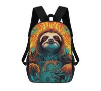 sinyumoney Colorful Sloth Illustration Mochila Escolar Para Niños Y Niñas, Mochila Informal De Viaje, Mochila De Gran Capacidad Para El Día A Día 17inch