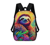 sinyumoney Colorful Sloth in Flowers Mochila Escolar Infantil Impresa En 3D Para Niños, Mochilas De Viaje, Bolsas Para Libros, Mochila Escolar Infantil 17inch