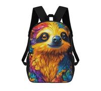 sinyumoney Colorful Sloth Portrait Animal Mochila De Peluche Con Dibujos Animados, Mochila 3D Para Niños, Bolsa Escolar, Idea De Regalo De Cumpleaños Para Niños Y Niñas 17inch