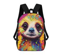sinyumoney Colorful Sloth Portrait Mochila Escolar Infantil Impresa En 3D Para Niños, Mochilas De Viaje De Alta Capacidad, Bolsas Para Libros, Mochila Escolar Infantil 17inch