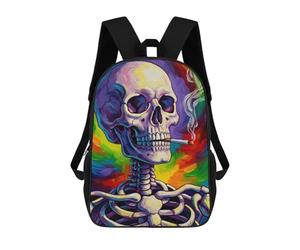 sinyumoney Colorful Smoking Skull Painting Mochila De Negocios Resistente Para Portátil Para Hombres, Mujeres Y Adolescentes 17inch