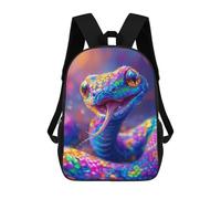 sinyumoney Colorful Snake Art Print-1 Mochilas Impresas En 3D Para Niños 17inch Mochilas De Moda Informales Para El Día A Día, Bolsas De Viaje, Mochilas Informales Para Exteriores Para Niños Y Niñas
