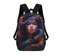 sinyumoney Colorful Snake Artwork Mochila Escolar Infantil De 17 Pulgadas, Impresa En 3D, Estilo Casual, Para Niños, Ideal Para Viajes, Como Mochila Escolar O Para Llevar Libros.