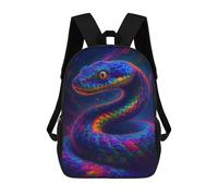 sinyumoney Colorful Snake in Cosmic Background Mochila Escolar Ligera Para Aeropuerto Y Estudiantes Universitarios Para Hombres/mujeres 17inch