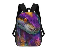 sinyumoney Colorful Snake Portrait with Asian Symbols Mochila Infantil, Mochila Escolar Impresa En 3D, Mochila Para Niños Y Niñas, Mochila Escolar Ajustable Para La Escuela Primaria 17inch