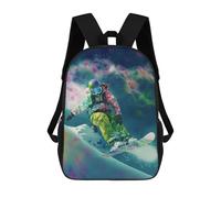 sinyumoney Colorful Snowboarder in Action Mochilas Para Niños Mochila Escolar Mochila Escolar Impresa En 3D Para Niños Estudiantes De Primaria Y Secundaria 17inch