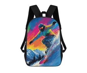 sinyumoney Colorful Snowboarding Adventure-1 Mochila Escolar Resistente Al Agua, Mochila De Viaje, Bolsa Para Computadora Para Hombres, Mujeres Y Adolescentes 17inch