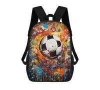 sinyumoney Colorful Soccer Ball Artwork -5 Mochila Escolar De Moda Para Estudiantes, Adecuada Para Niños Y Niñas, Mochila Informal Para Viajes Al Aire Libre, Esencial Para El Día A Día 17inch