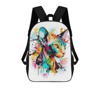 sinyumoney Colorful Sphynx Cat Mochilas Infantiles Impresas En 3D De 17 Pulgadas. Mochila Escolar Informal Impresa En 3D Para Niños De Primaria Y Secundaria.