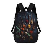 sinyumoney Colorful Spices And Spoons Mochila Escolar De Moda Para Estudiantes, Adecuada Para Niños Y Niñas, Mochila Informal Para Viajes Al Aire Libre, Esencial Para El Día A Día 17inch