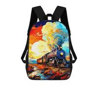 sinyumoney Colorful Steam Train Landscape Mochila Escolar Impresa En 3D 17inch Mochila Escolar Infantil Mochilas De Viaje Mochila Informal De Moda Para Niños Y Estudiantes