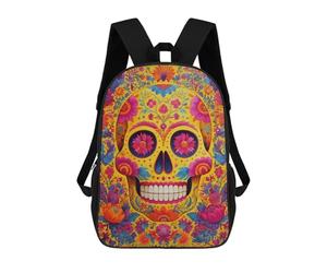 sinyumoney Colorful Sugar Skull Art Print-2 Mochila Escolar De Moda, Mochila Para Material Escolar, Mochila Impermeable Informal Para Acampar, Aventuras Al Aire Libre Y Viajes Diarios 17inch