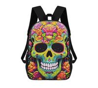 sinyumoney Colorful Sugar Skull Artwork-2 Mochila Escolar, De Negocios, Para Portátil, Unisex, Informal, Para Adolescentes, Chicas, Chicos, Mujeres Y Hombres 17inch