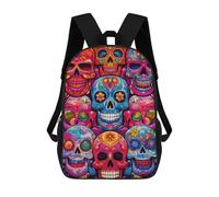 sinyumoney Colorful Sugar Skulls Artwork-1 Mochilas Informales Para Niños, Mochila Escolar Para Adolescentes, Niñas Y Niños, Mochilas Para Libros 17inch