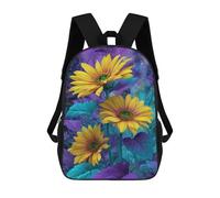 sinyumoney Colorful Sunflowers Garden Art Print Mochila Escolar Infantil De 17 Pulgadas, Impresa En 3D, Estilo Casual, Para Niños, Ideal Para Viajes, Como Mochila Escolar O Para Llevar Libros.