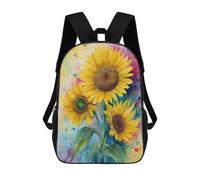 sinyumoney Colorful Sunflowers Watercolor Art Mochila Escolar Infantil De 17 Pulgadas Con Estampado 3D De Películas De Anime Para Niños, Mochila De Viaje, Mochila Escolar Infantil