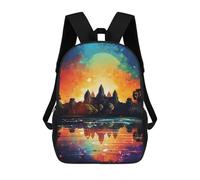 sinyumoney Colorful Sunset at Angkor Wat -1 Mochila Escolar Resistente Al Agua, Mochila De Viaje, Bolsa Para Computadora Para Hombres, Mujeres Y Adolescentes 17inch