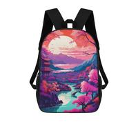 sinyumoney Colorful Sunset in The Lak Mochila Escolar Mochilas Escolares Para Niñas Y Niños Mochila Con Bolsillo Mochila Escolar De Moda Mochila Infantil 17inch