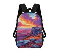 sinyumoney Colorful Sunset Landscape Mochila Escolar Secundaria Informal Para Viajes, Mochilas Para La Escuela Secundaria, Para Acampar, Aventuras Al Aire Libre Y Viajes Diarios 17inch