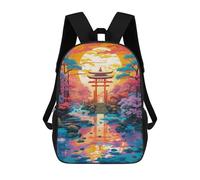sinyumoney Colorful Sunset Mochilas Impresas En 3D 17inch Mochila Escolar Infantil Para Exteriores, Mochila Informal De Día, Bolsas De Viaje Informales Para Estudiantes De Secundaria