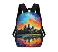 sinyumoney Colorful Sunset Reflections -1 Mochila Escolar Infantil De 17 Pulgadas, Impresa En 3D, Estilo Casual, Para Niños, Ideal Para Viajes, Como Mochila Escolar O Para Llevar Libros.