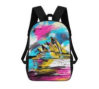 sinyumoney Colorful Sydney Opera House Art Print Mochila Escolar Resistente Al Agua, Mochila Escolar De Negocios Para Hombres/mujeres 17inch