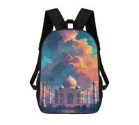 sinyumoney Colorful Taj Mahal Sky Mochilas Infantiles Impresas En 3D Para Niños. Mochilas De Viaje De Moda Para Niños. Mochila Escolar Para Estudiantes De Primaria Y Secundaria.