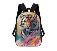 sinyumoney Colorful Tiger Art Print-13 Mochilas Impresas En 3D Para Niños 17inch Mochilas De Moda Informales Para El Día A Día, Bolsas De Viaje, Mochilas Informales Para Exteriores Para Niños Y Niñas