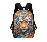 sinyumoney Colorful Tiger Art Print-9 Mochila Escolar De 17 Pulgadas Impresa En 3D Mochilas Infantiles Mochila Genial Impresa En 3D Para Niños De Primaria Y Secundaria