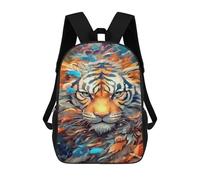 sinyumoney Colorful Tiger Artwork -1 Mochila Escolar Infantil Impresa En 3D Para Niños, Mochila De Viaje De Alta Capacidad, Mochilas Para Libros De 17 Pulgadas Para Niños
