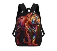 sinyumoney Colorful Tiger Artwork-1 Mochilas Para Niños Mochila Escolar Mochila Escolar Impresa En 3D Para Niños Estudiantes De Primaria Y Secundaria 17inch