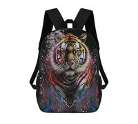 sinyumoney Colorful Tiger Artwork Mochila Escolar Infantil Impresa En 3D Para Niños, Mochilas De Viaje De Alta Capacidad, Bolsas Para Libros, Mochila Escolar Infantil 17inch