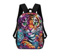 sinyumoney Colorful Tiger Collage Mochilas Impresas En 3D Para Niños, Mochila Escolar, Mochila De Moda Para Niños De Primaria Y Secundaria 17inch