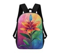 sinyumoney Colorful Tiger Lily Art Print-2 Mochila Escolar Para Secundaria, Mochila Informal Para Niñas Y Adolescentes 17inch